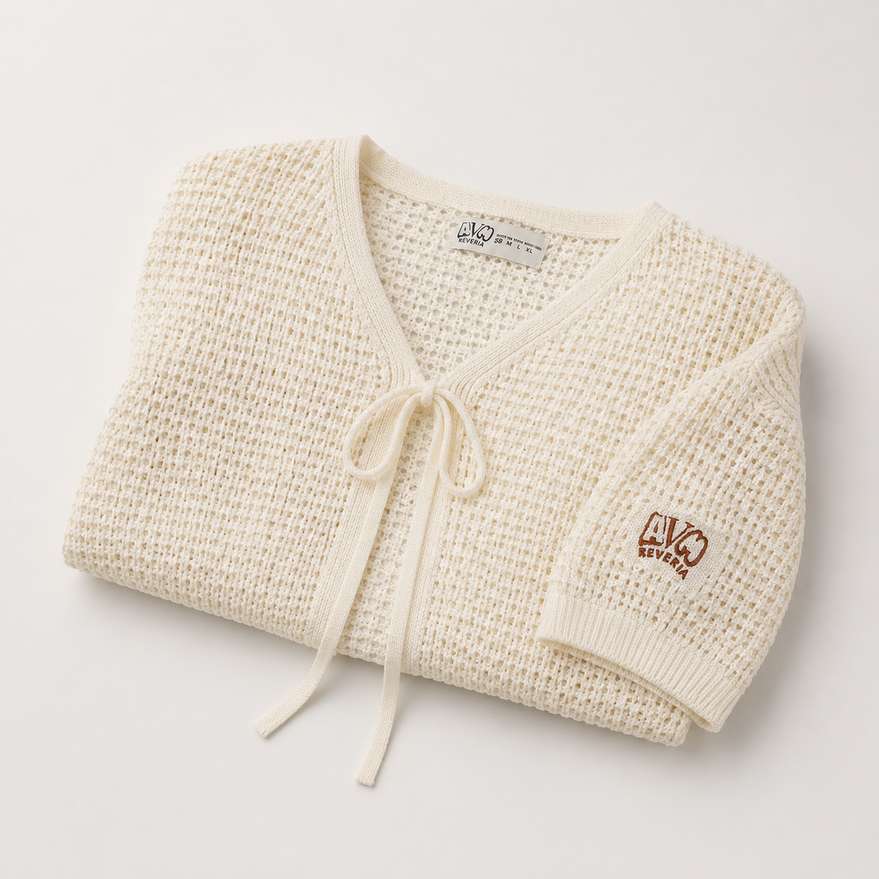 Lace-Up Knit Top 2/3 Sleeve. - view 2