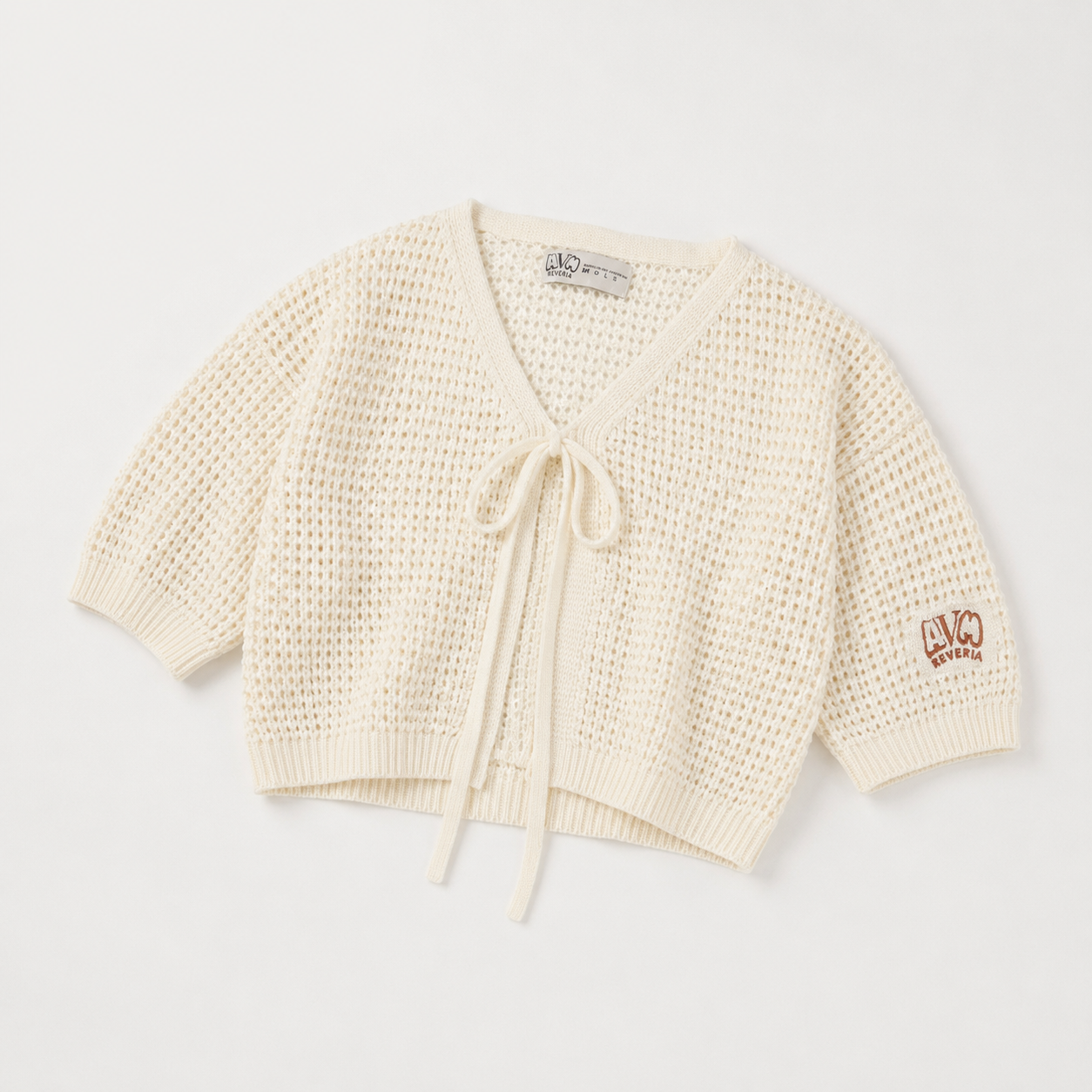 Lace-Up Knit Top 2/3 Sleeve. - view 3