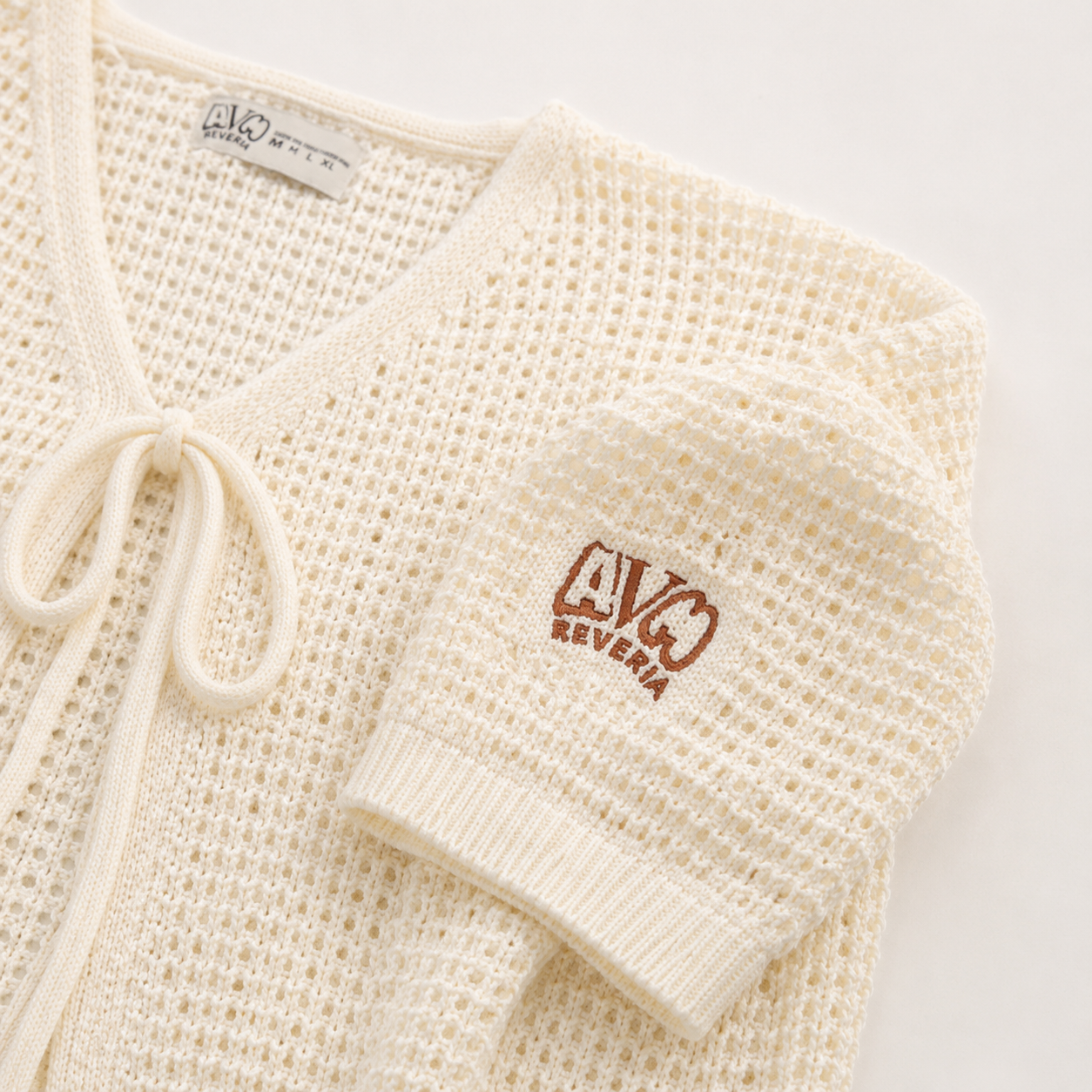 Lace-Up Knit Top 2/3 Sleeve. - view 4