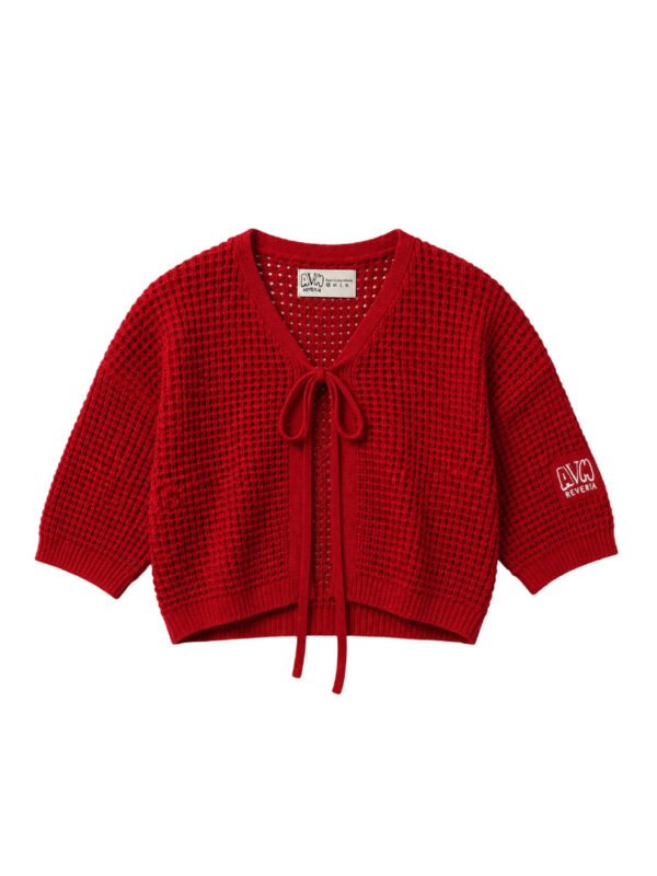 Red Ribbon Knit Top