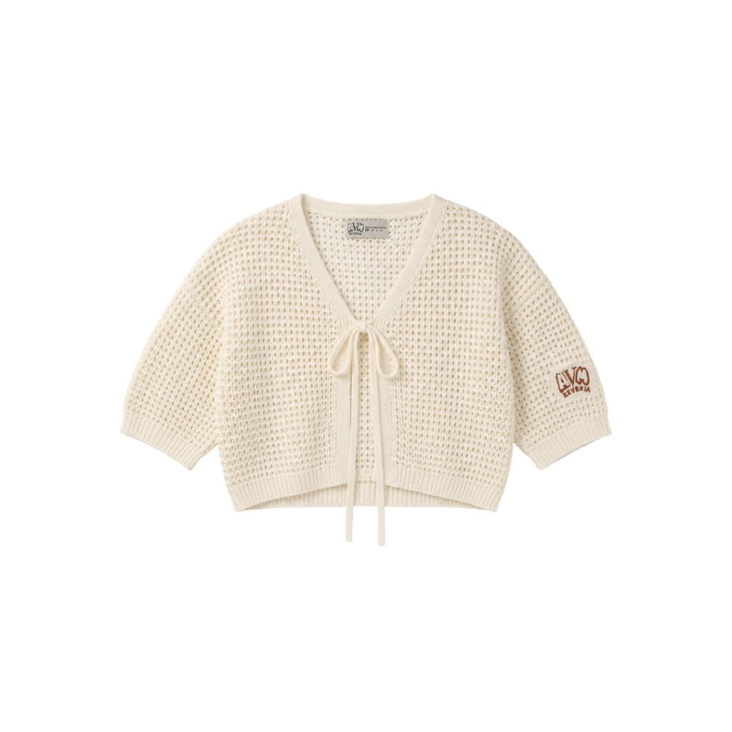 Ivory Chord Ribbon Knit Top