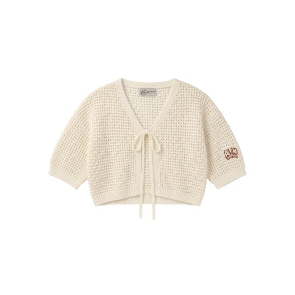 Ivory Chord Ribbon Knit Top