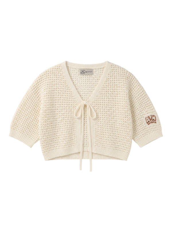 Ivory Chord Ribbon Knit Top